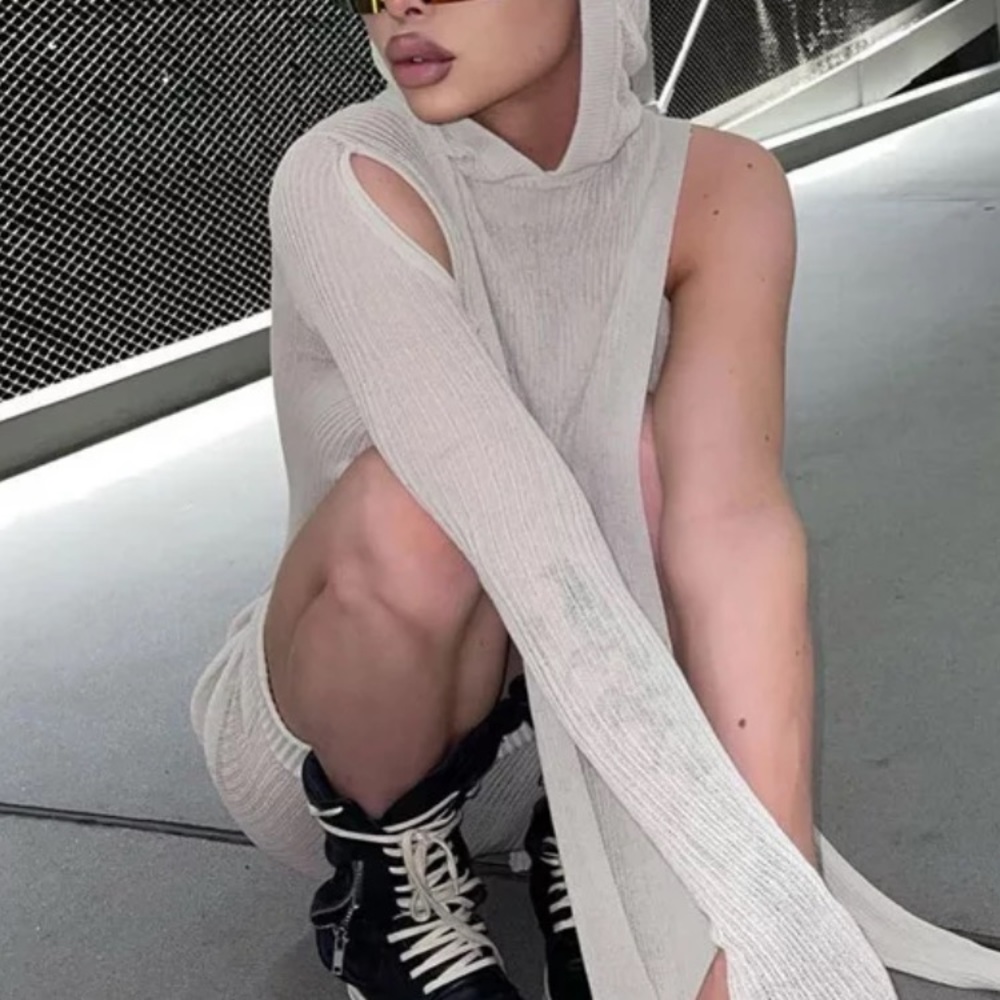 Lady's mesh dress w/ hood
